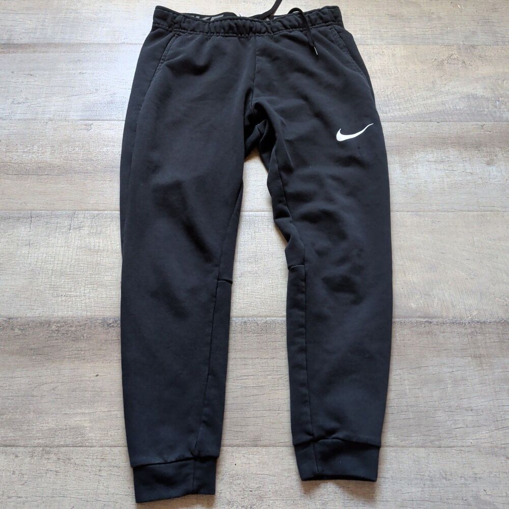 ​Nike Mens M Dri-Fit Tapered Joggers Black Sweatpants Fleece Training Pants M